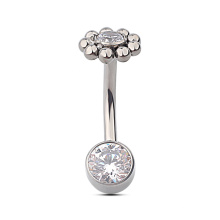 ASTM F 136 Implant Grade Titanium Zirconia Belly Button Ring Piercing Jewelry